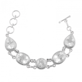 925 sterling silver clear crystal bracelet